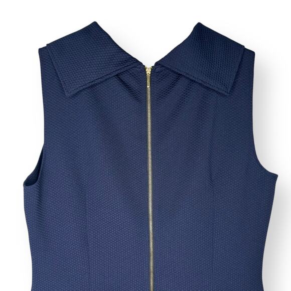 American Living Women's Cowl-Neck Sheath Dress Size 16 Navy Blue Sleeveless - Picture 5 of 9